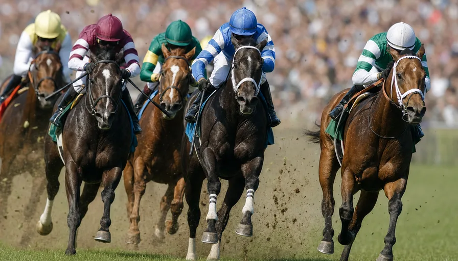 夏の札幌のゴール前で競り合う競走馬のイメージ