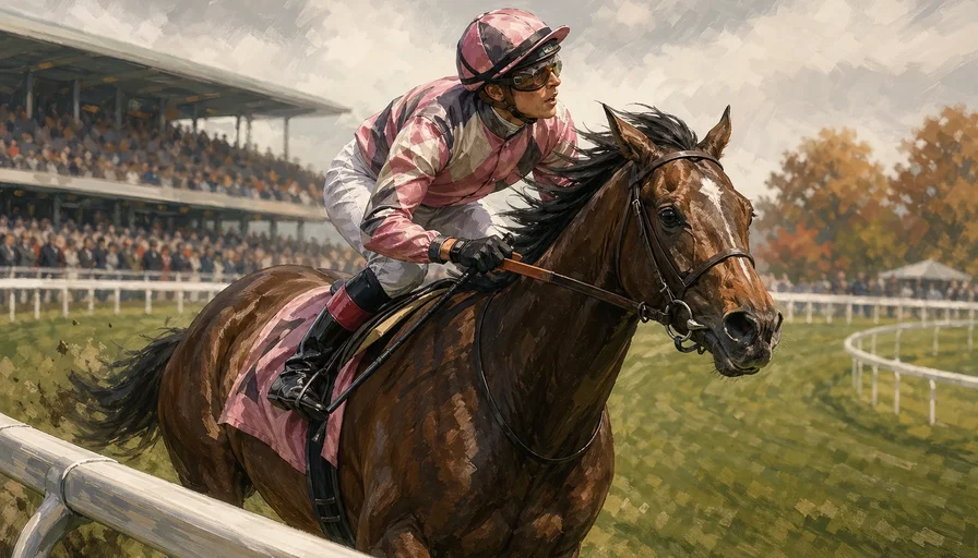 3歳牝馬を駆ける若手騎手のイメージイラスト