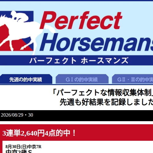 パーフェクトホースマンズのTOP画面