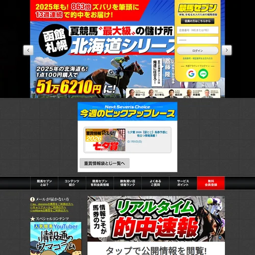 競馬セブンのTOP画面
